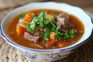 Soupe de légumes au jambon